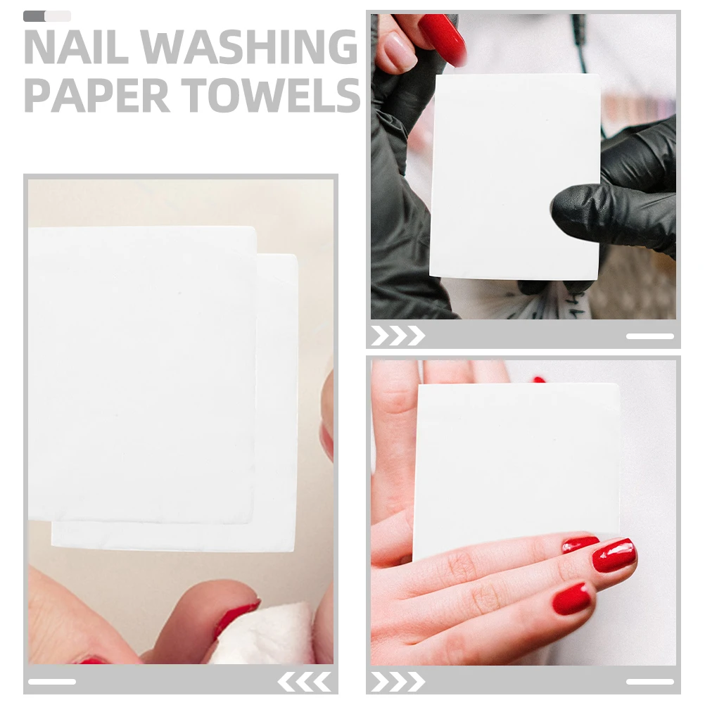 

2 Rolls 1000 Pieces Nail Washing Paper Towels Soft Disposable Wipes for Manicure Unloading Travel Use