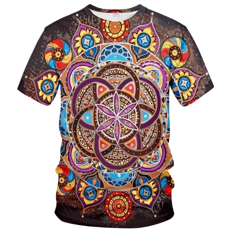 

2025 Summer Colorful Triangle T-shirt for Men 3D Printed Painting Cool Fashion Design T-shirt Summer Casual Short Sleeve Round N