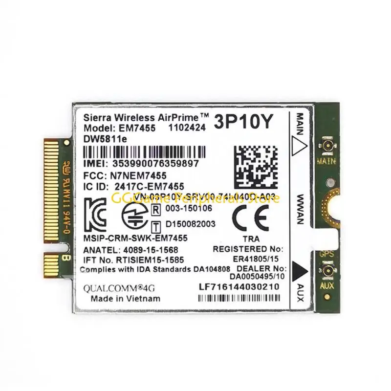 بطاقة الشبكة U55B EM7455 وحدات DW5811E 4G بطاقة الشبكة اللاسلكية وحدات 4G