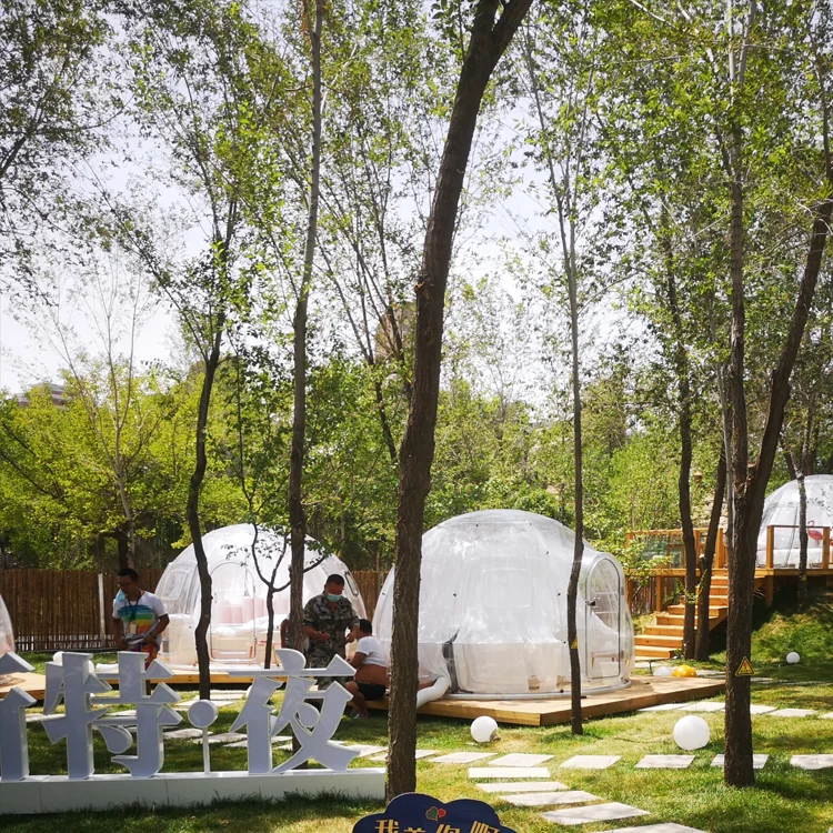 Full View Star Sky Room Round Oval Polycarbonate Bubble Dome House 360° Panoramic Prefab House for ResortGlampingHomestayOutdoor