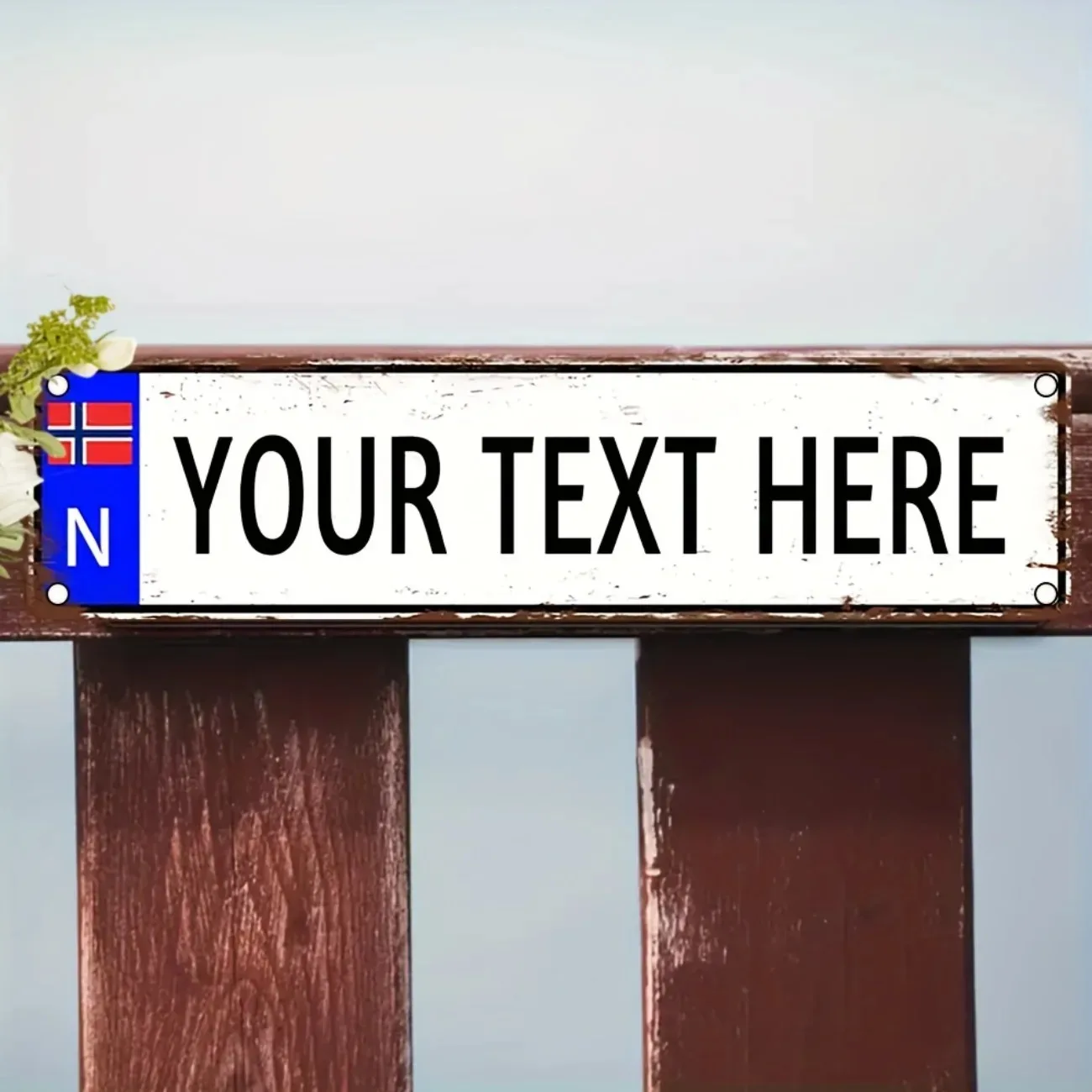 Custom Text Norwegian Vintage Metal Sign Personalized Home Bar Car & Outdoor Wall Decor Plaque - view 4