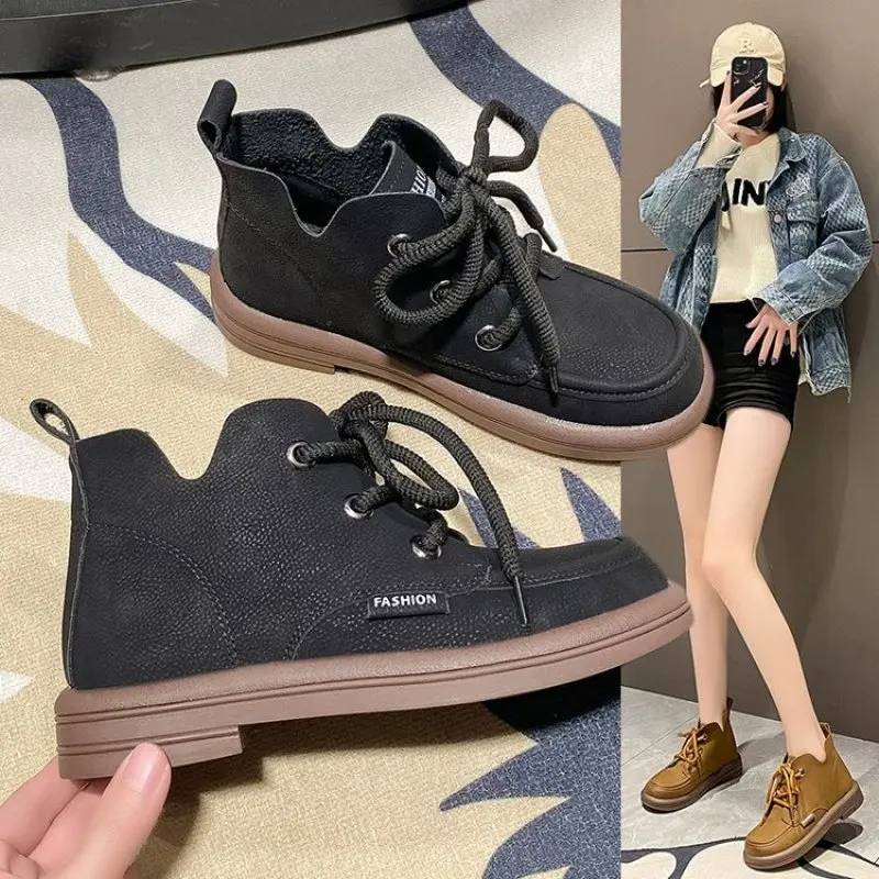Women Boots Causal Shoes Fashion Lace Up Style Shoes Comfort 2024 New Autumn Winter Women's Ankle Booties Shoes for Women