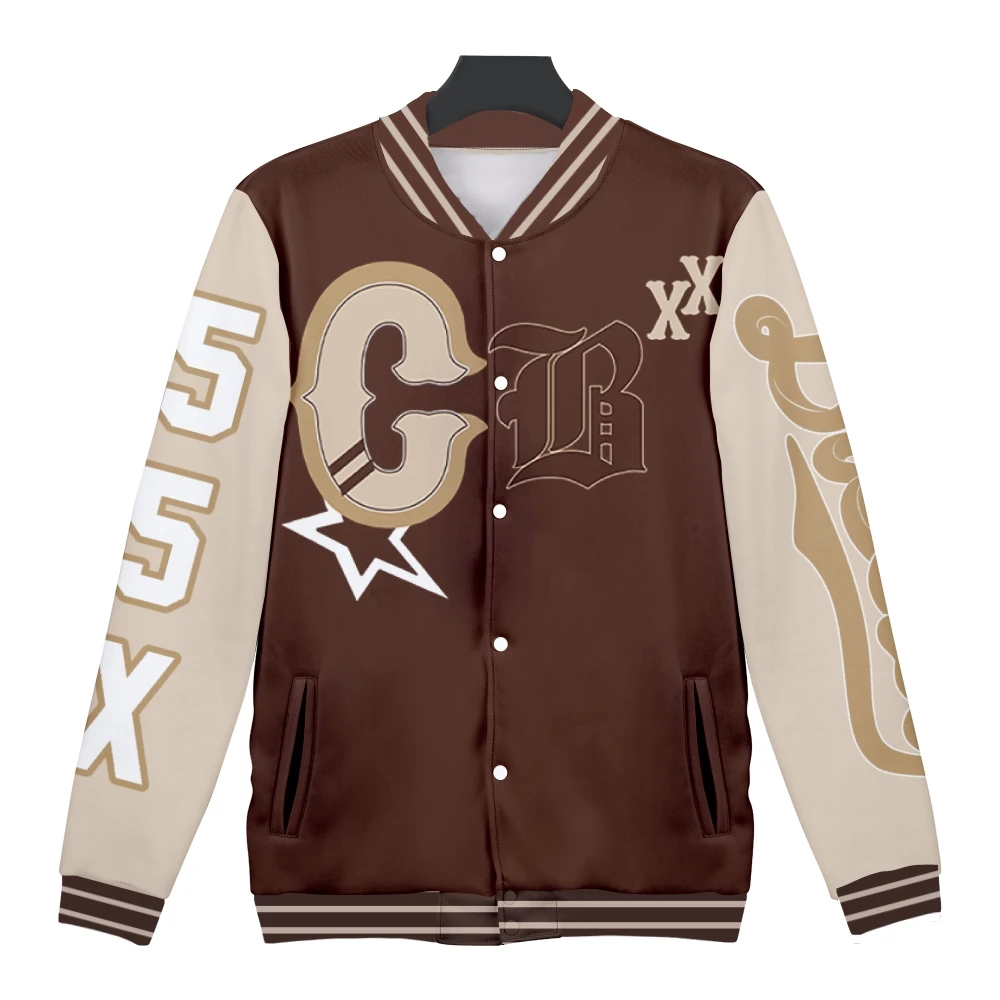 Chris Brown Varsity Jacket Breezy Bowl Tour Merch Baseball Jacket XX pro ženy a muže Cool Button Tops - náhled 2