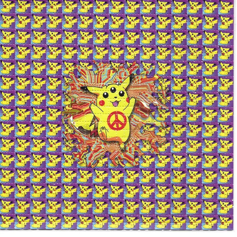 Three Eyed Cartoon Psychedelic LSD Acid Free Blotter Art Print Trippy Perforated Paper Painting Wall Picture Home Decor Poster