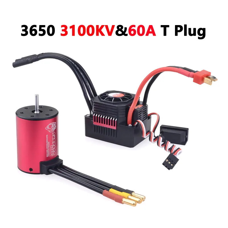 Overtref Hobby KK 3650 Combo waterdichte borstelloze motor 7700/6900/4500/3600/3100KV 3,175 mm as met 60A/120A ESC voor 1/10 RC auto