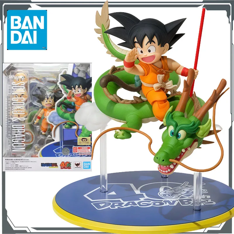

Bandai Original S.H.Figuarts Sun Wukong and Dragon, 40th Anniversary, 75 мм, аниме-фигурки, игрушки для мальчиков, Рождественский подарок