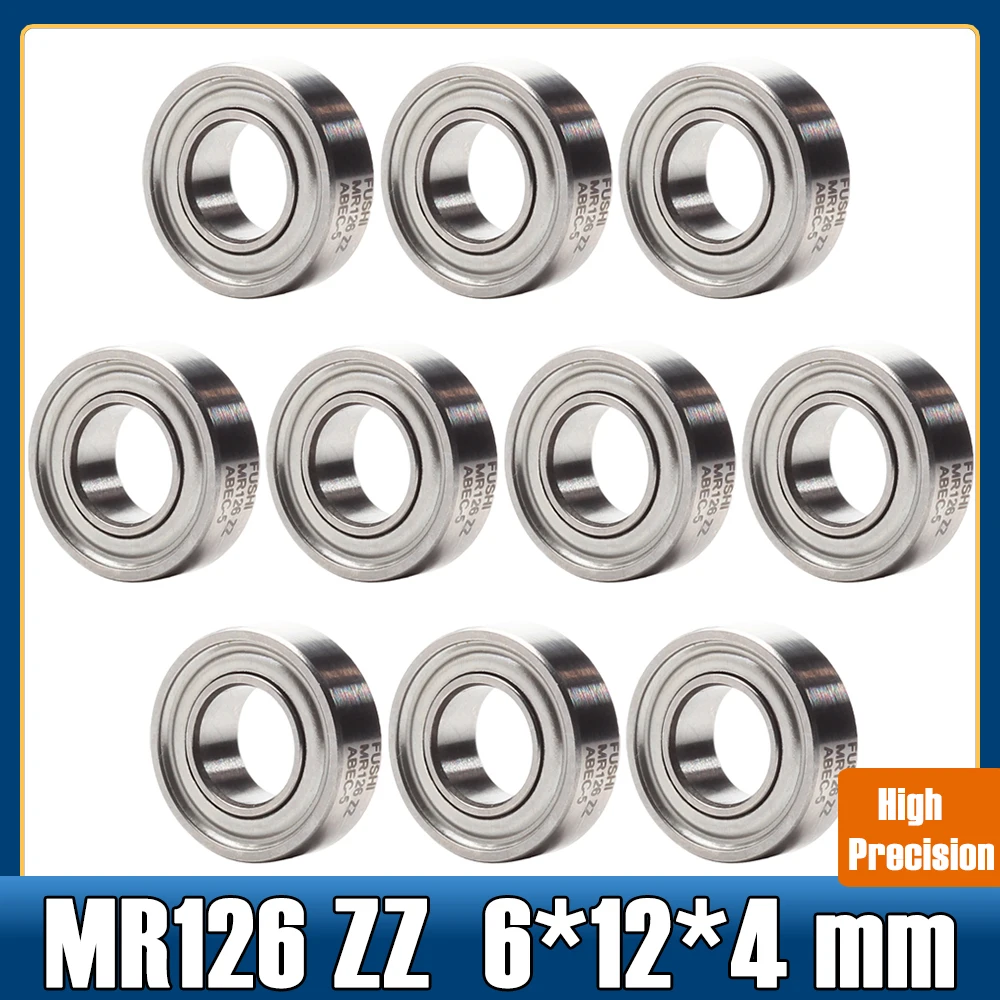 MR126ZZ Bearing ABEC-5 ( 10 PCS ) 6*12*4 mm Miniature MR126Z Ball Bearings MR126 ZZ L-1260ZZ