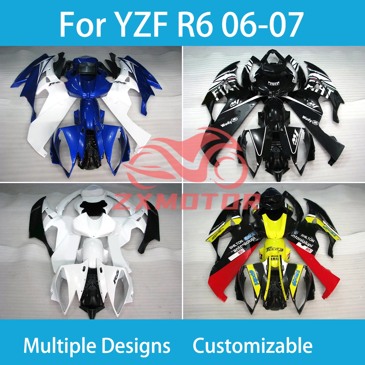 Hot Style Fairing Kit for Yamaha YZF R 6 2006 2007 Refitting Motorcycle Racing Customized Shell Body Parts Fairings R6 06 07