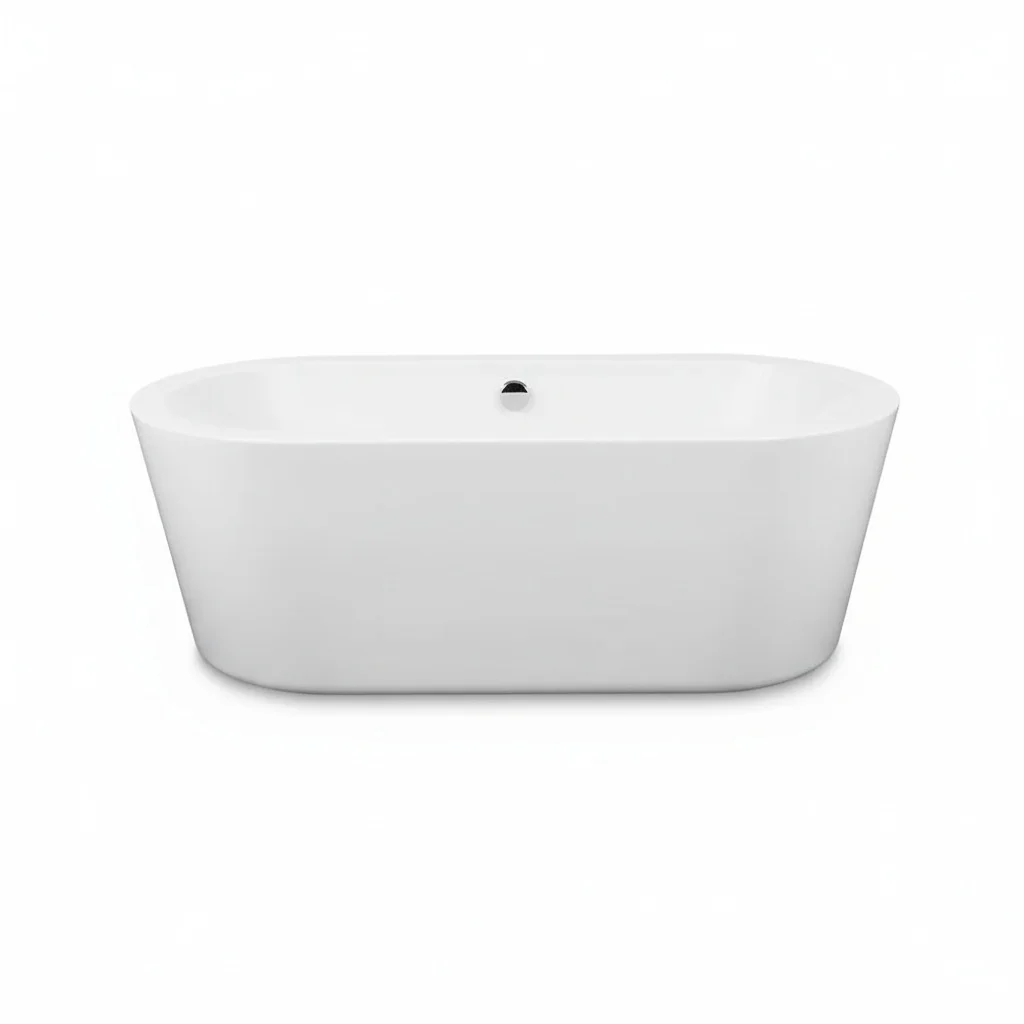 

Freestanding Bathtub, Acrylic Solid Surface Artificial Stone, Small Oval Deep Soaking Tub, 1500mm-1900mm/59-74inch, Resin Stone