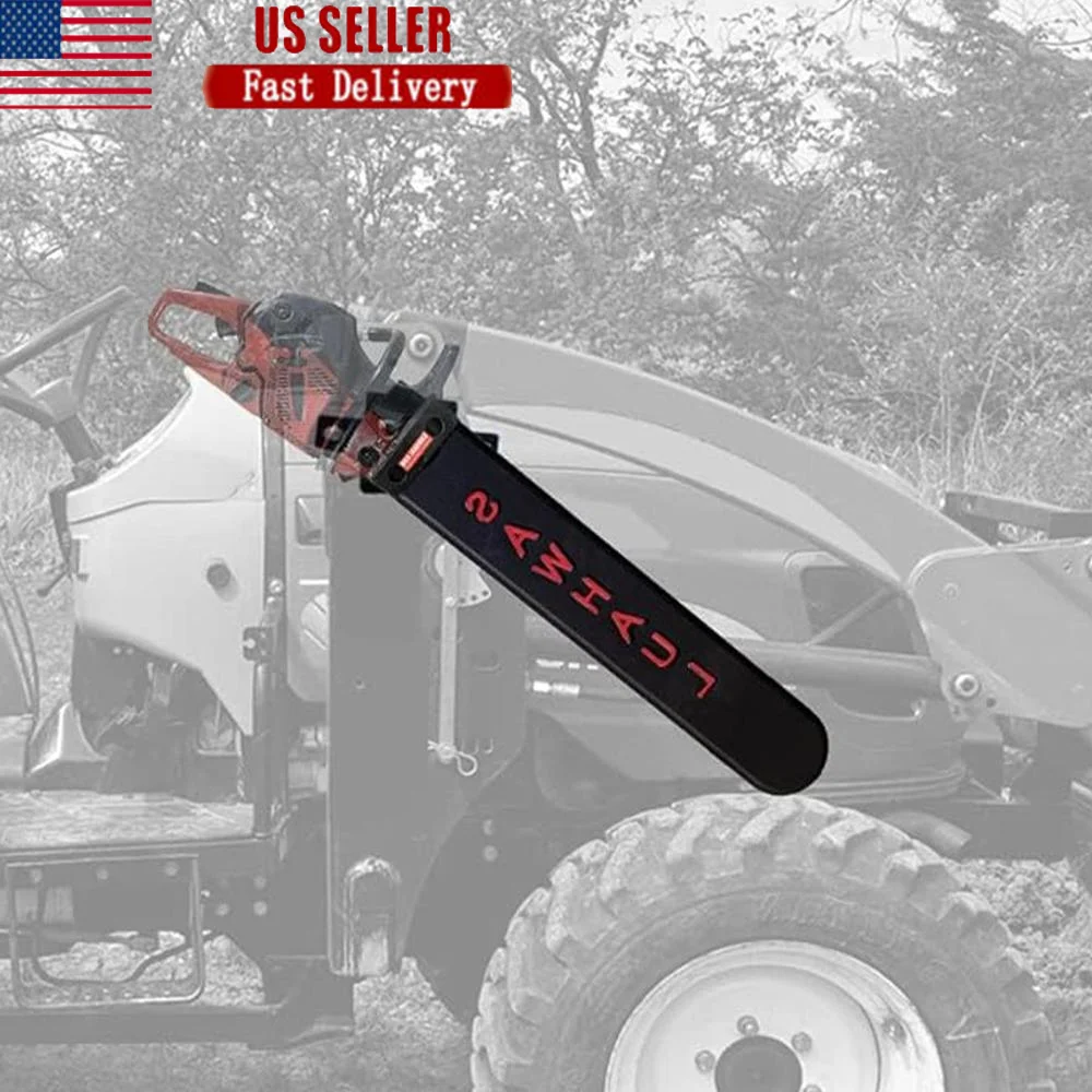 Snap-Lok Universal Chainsaw Carrier Kit Tractors 28 Inch Red Scabbard Rotating Mount Holder Compatible with All Chainsaw Brands