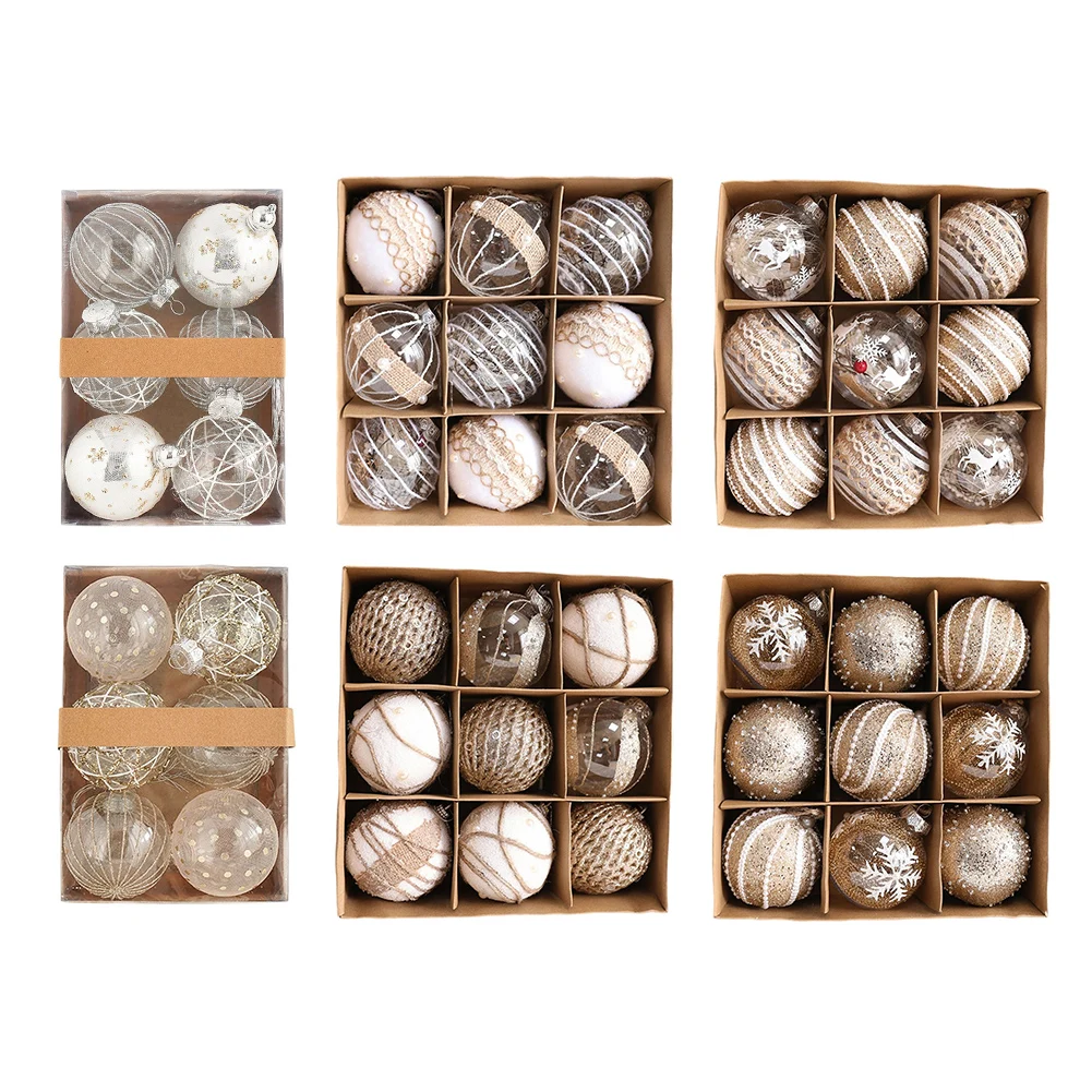 

Набор пластиковых украшений для рождественских шаров 80 мм, 3 15 дюймов, рождественские безделушки для украшения елки и праздничных мероприятий с подвесными крючками