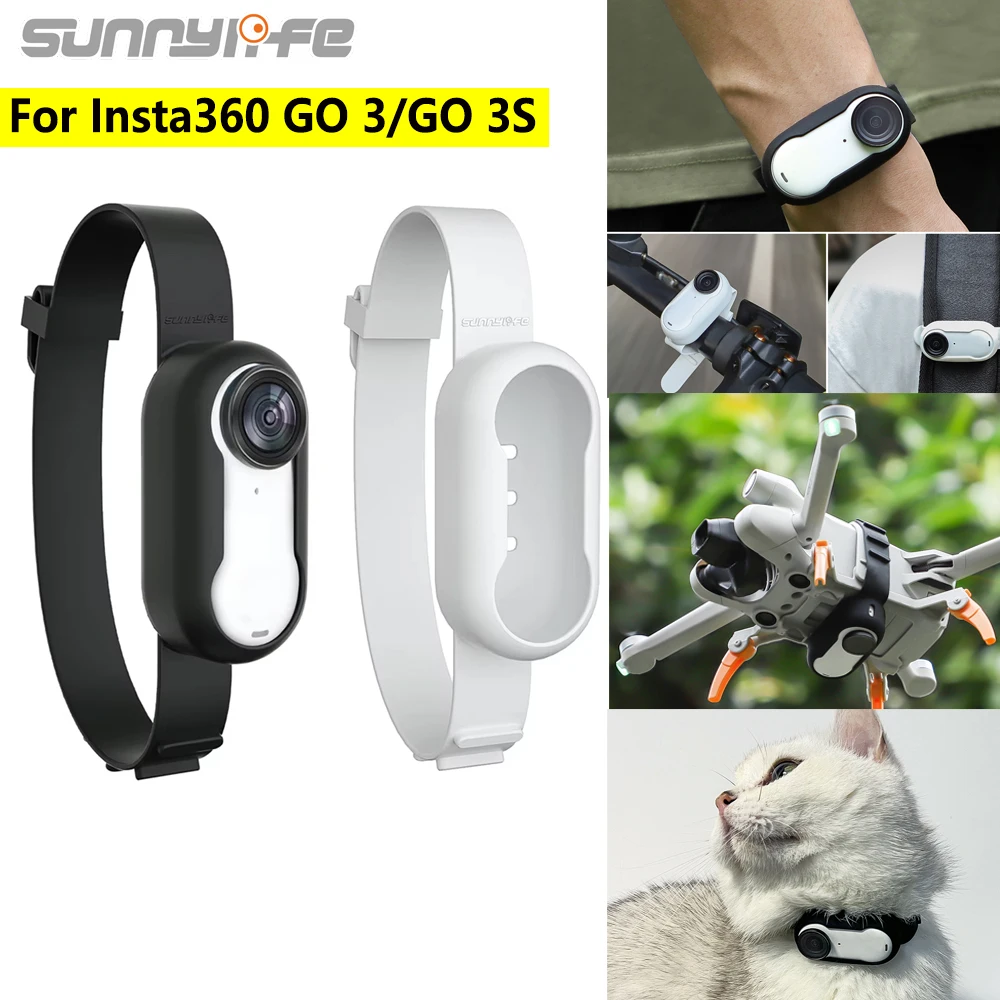

Sunnylife Adjustable Wrist Strap for Insta360 GO 3/3S, Camera Mount with Silicone Cover, Sweatproof Wristband Accessory