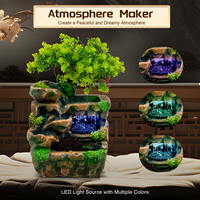 Resin Fountain Table Top Rockery Water Ornaments Fountain Decoration LED light Water Pump Embracing Nature 110V/220V