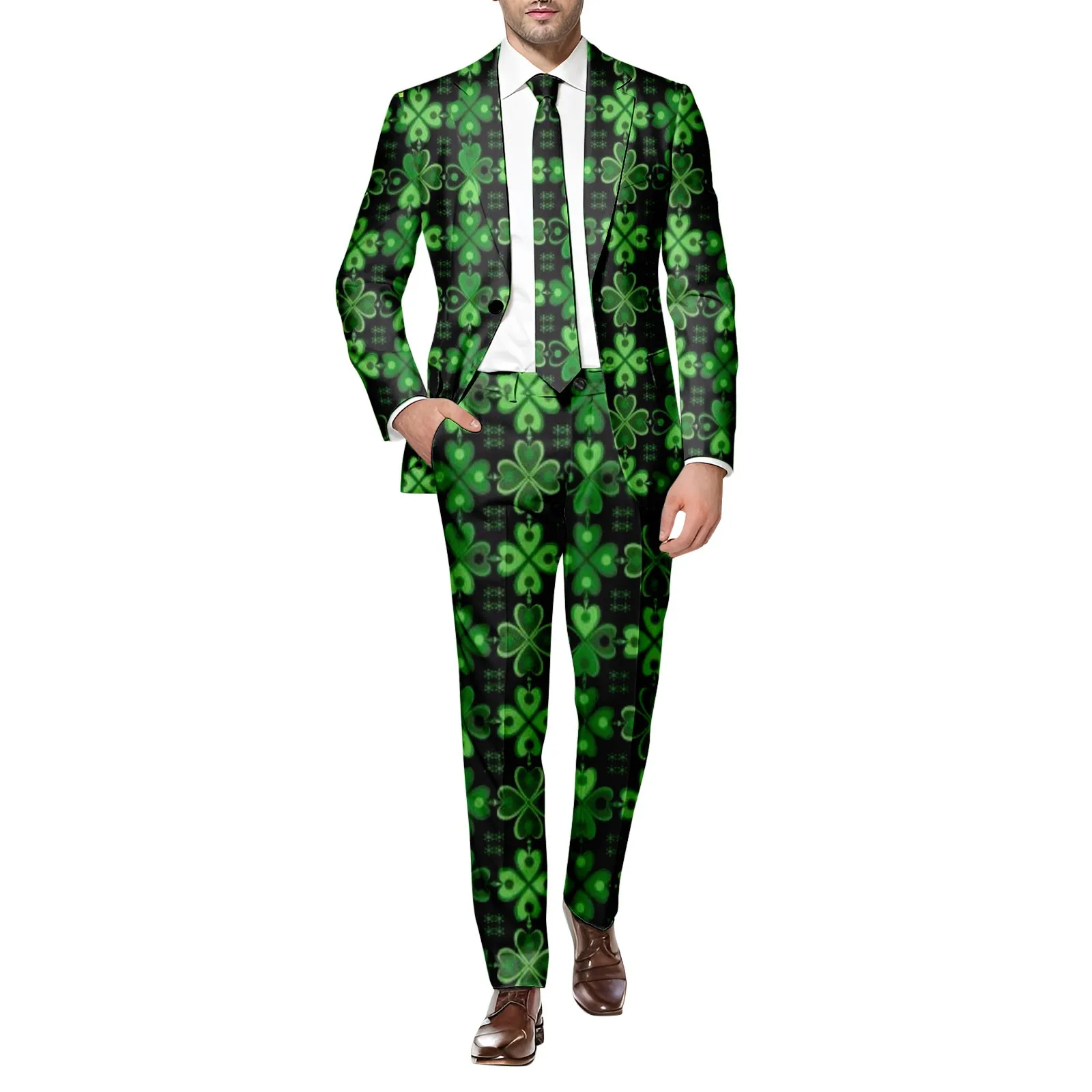 St Patrick Day Suit Men Blazers 2 Pieces Sets Fashion Suit Jacket +Trousers New Autumn Winter Luxury Party Wear Male Suit