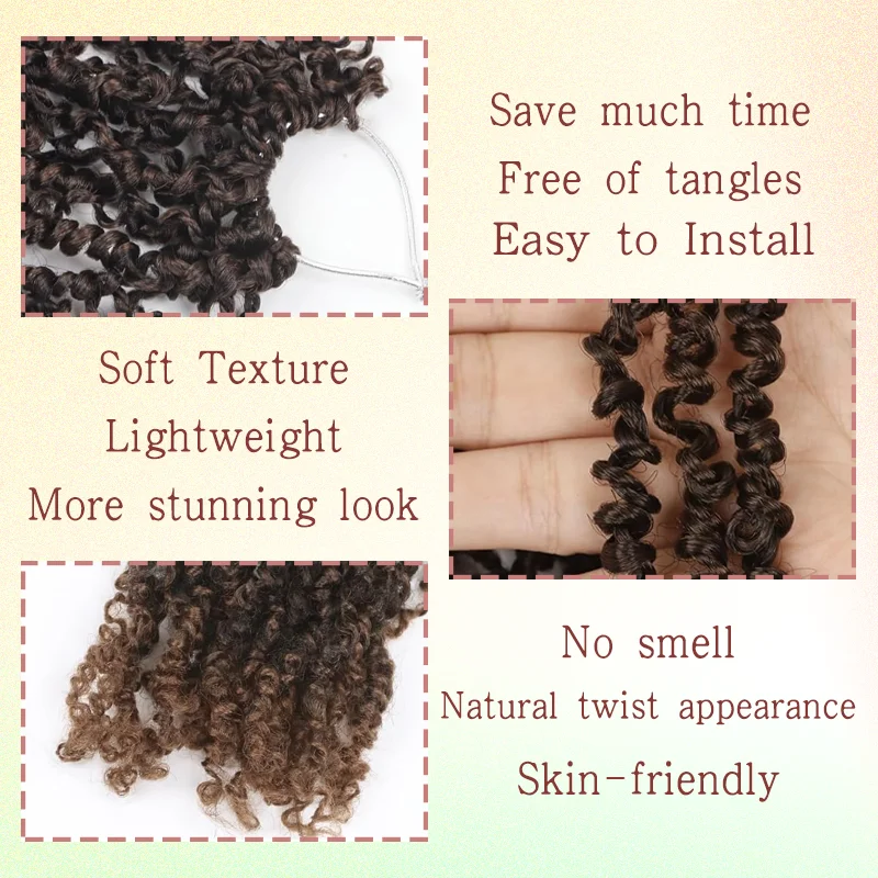 Rambut Rajutan Yanky Twist Sintetis, Rambut Putar PILLUGER Yaki Kepang Putar Musim Semi, 1 Pak (1B/T30)