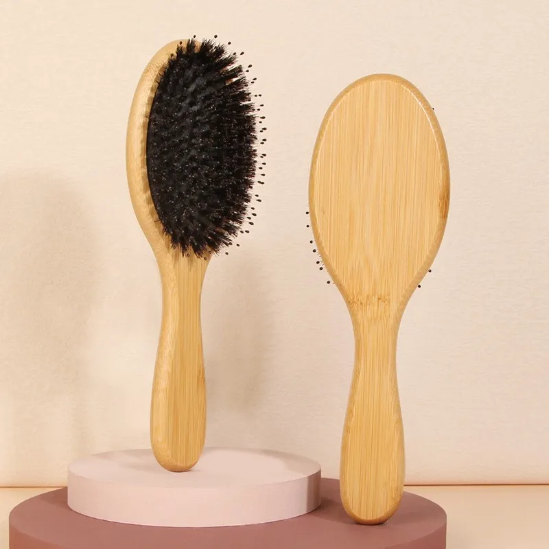 Women's Pig Hair Scalp Massage Comb Silicone Material Detachable Comb Recommended By Barber For Home Use Massage Comb Hair Brush