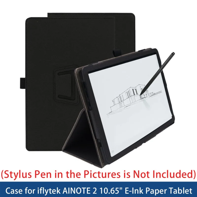 Funda Case For IFlytek AINOTE 2 10.65' E-Ink Folding Stand Protective Cover with Pencil Holder and Wrist Strap, Full Protection