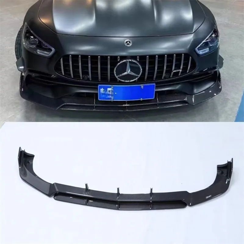 

Для Mercedes Benz AMG GT50 GT53 GT63 2019-2023 Передний бампер из настоящего углеродного волокна, нижний передний бампер под спойлер, сплиттер, комплект кузова