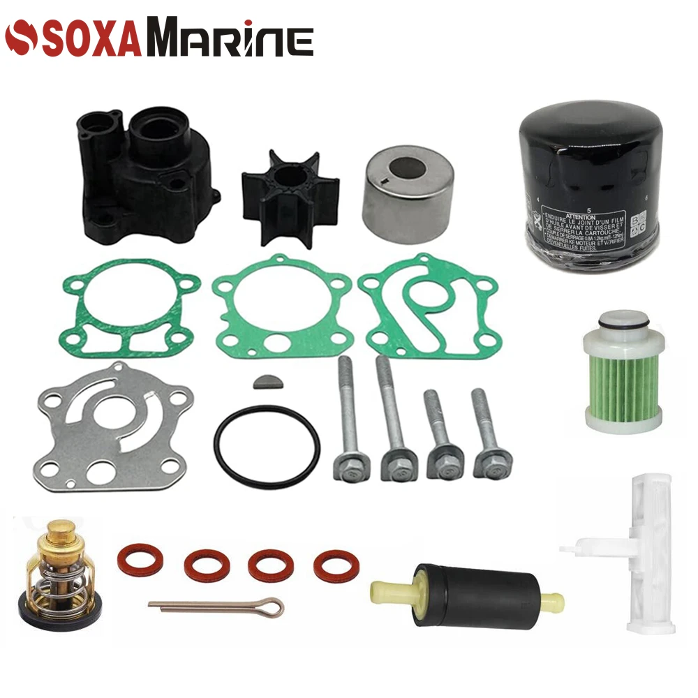 Outboard Maintenance Kit for Yamaha F100D Marine with Thermostat Oil Fuel Filter