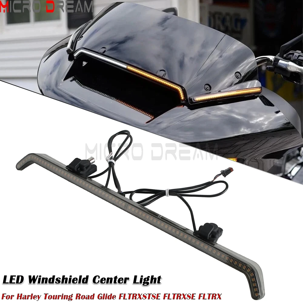 

Светодиодный центральный светильник для лобового стекла мотоцикла, передний обтекатель, накладка, лампа для Harley Touring Road Glide CVO FLTRXSTSE FLTRXSE FLTRX 2024-Up