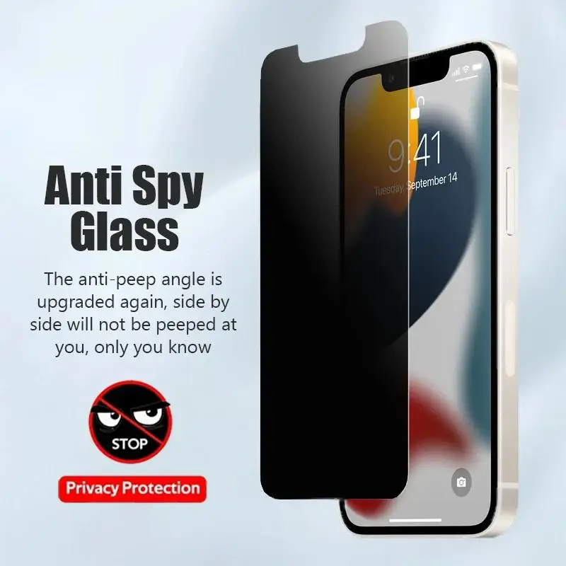 3 Piezas Vidrio Antiespía para iPhone 17 16 15 14 13 12 11 Pro Max Protector de Privacidad para iPhone 13Mini 14Plus 14Pro Vidrio 15 16e 2