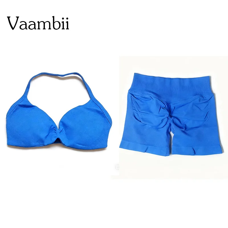 

Бюстгальтер с бретелями Impact + шорты | Спортивный комплект для фитнеса и тренировок в зале для женщин: бесшовный топ и леггинсы с высокой талией, 4.5 дюйма