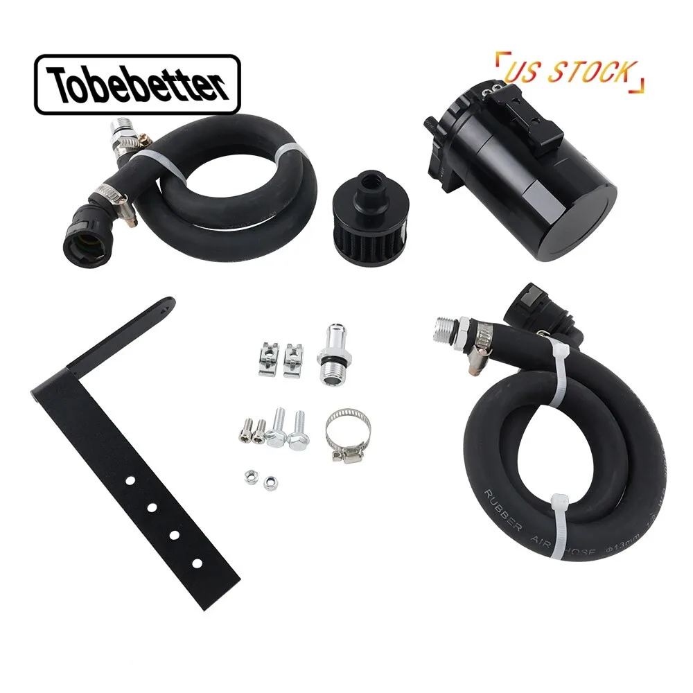 

universal accessories Breather Filter Fuel Hose Line Baffled Oil Catch Can Reservoir Tank Bracket DIY autoparts