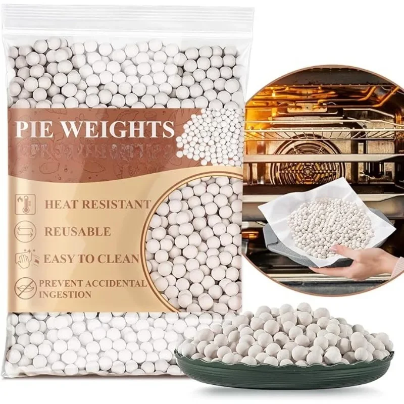 

500G Pie Weights DIY Apple Cream Tart Cake Pan Pastry Blind Baking Crust Natural Ceramic Beans Reusable Kitchen Baking Tools