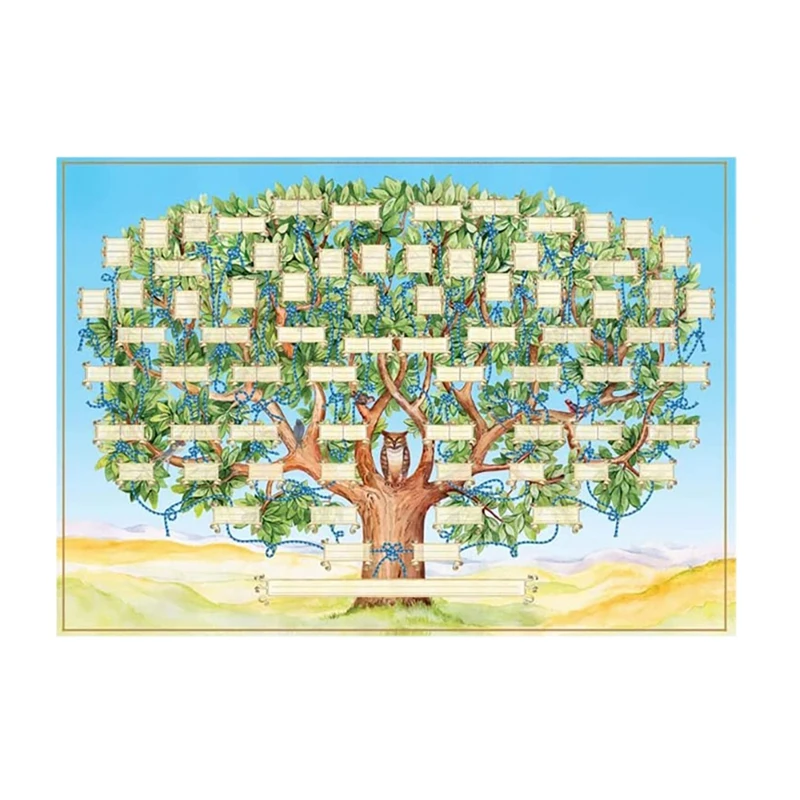 Top-Family Tree Diagram To Fill In Wall Hanging Generation Genealogy History Chart Progress Family History Hanging Decor