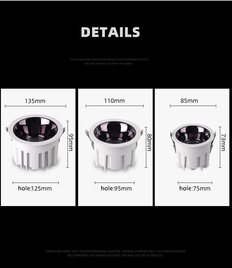 Waterproof Downlight IP65  110V-220V Anti-Glare  Kitchen Bathroom Toilet Eaves Black White LED Ceiling Lamp Spot Light