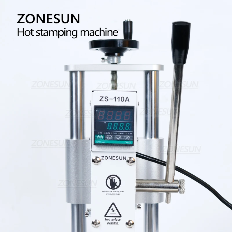ZONESUN Digital Hot Foil Stamping Machine, Leather PVC Card, Paper Stamping, Brass Brand, Letter Stamp Supply, ZS110A