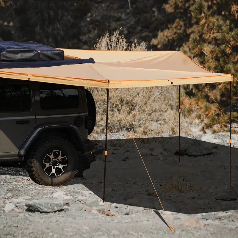 High Quality Retractable Fast Open Car Roof Side Inflatable Car Awning Semi Automatic Tent