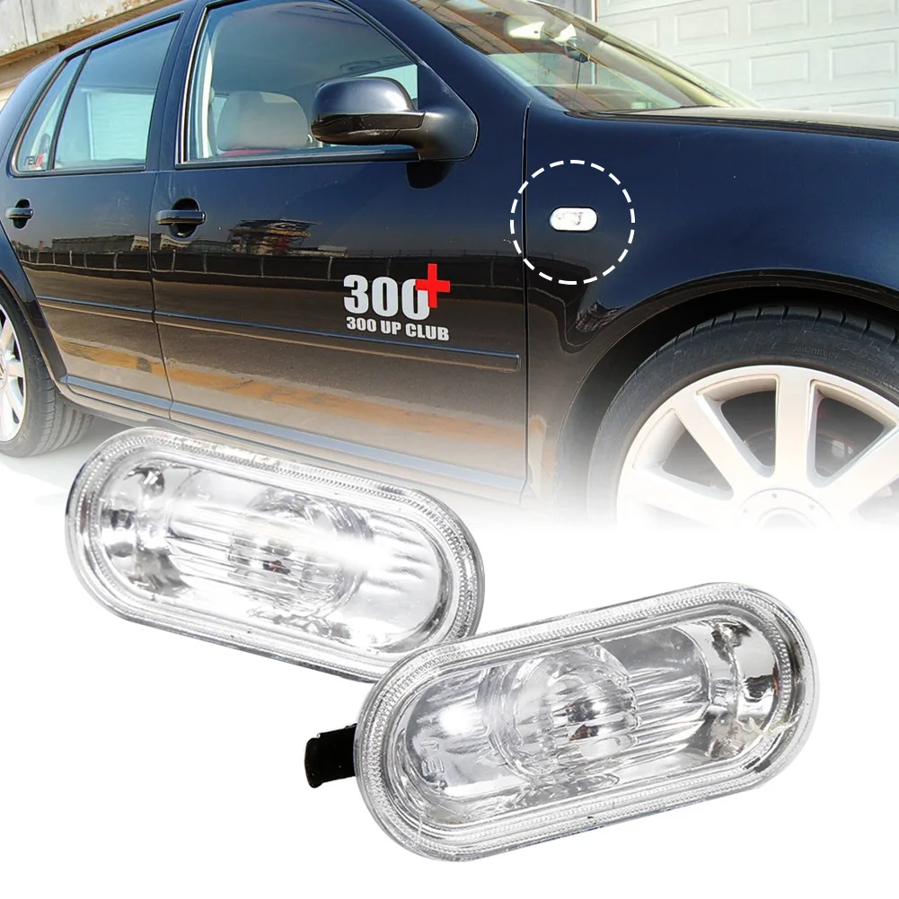 2pcs Car Side Marker Lights Auto Turn Signal Lamp Warning Lights Compatible for Volkswagen Golf 4 Mk4 Bora Vento Seat Jetta A4