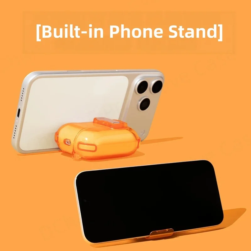 Phone Stand Case for 2026 New AirPods 5 Earphone Protective Cover With Lock&Cleaning pen Soft TPU Case for Men AirPods Pro 3/4/5