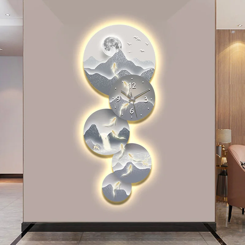 ^Chinese Style Minimalist Wall Clocks Living Room Led Aesthetic Design Wall Clocks Nordic Simple Relogio De Parede Home Decor