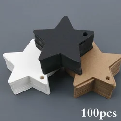 100pcs Five-pointed Star Christmas Wedding Label Party Gift Card Hanging Tags Christmas Ornaments