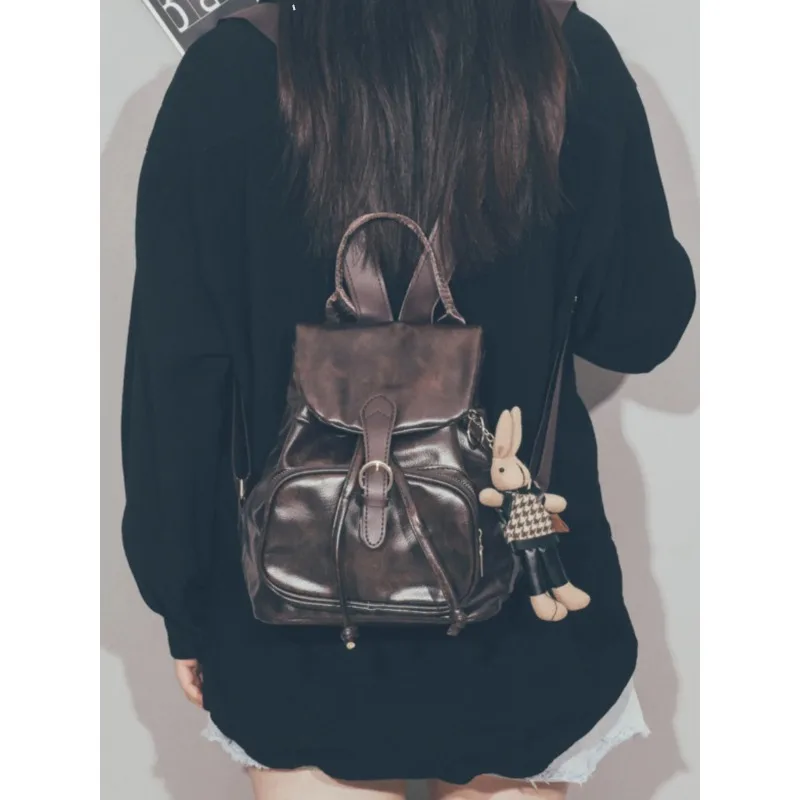 Retro Soft Leather Dual oulder Bag Women's New Faion Mommy  Bapa Trendy Versatile Lightweight Commuting Travel Bo...