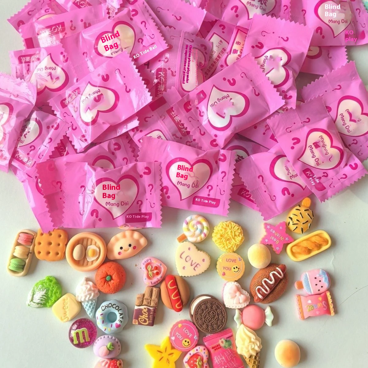 10/50/100pcs Mini Resin Food Blind Box Kitchen Desktop Creative Decoration Model Blind Bag Festival Party Gift Color Random Send