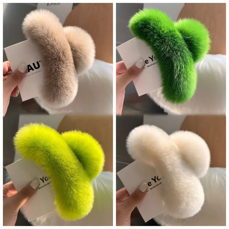 1 قطعة الماسك الشعر غامض رقيق في تصاميم عشوائية متعددة الألوان لينة ودافئة الملمس تنوعا المرأة أنيقة المألوف يبدو