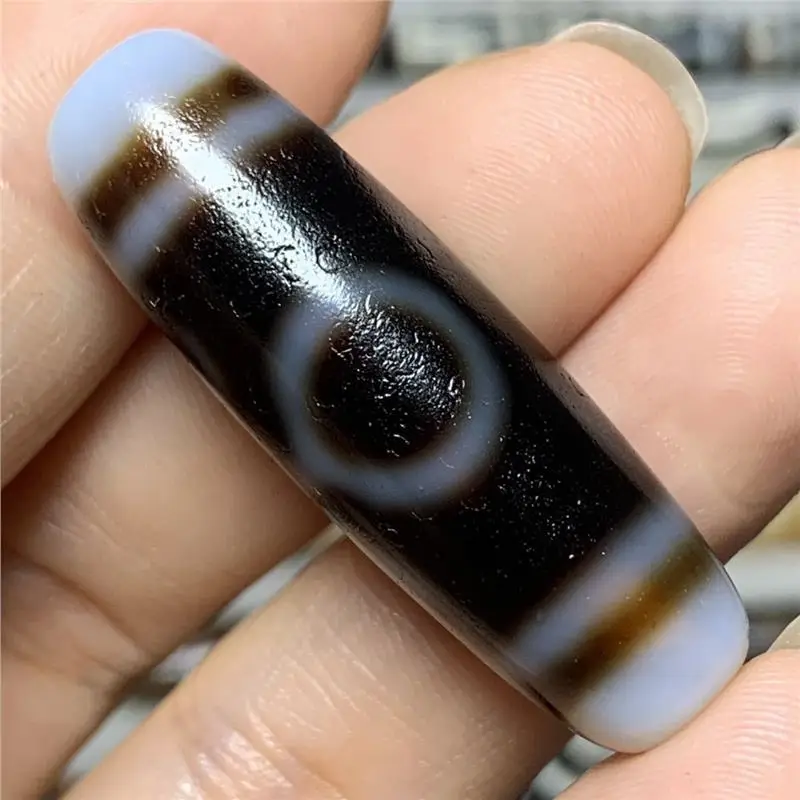 Thing One Picture Natural Agate Genuine Black and White toBeads Pendant Ornaments 37.8*11.8mm