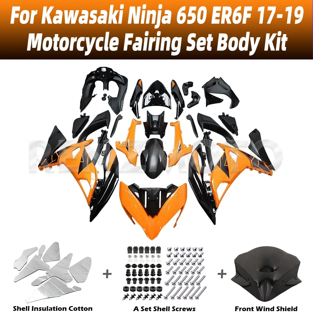 

New ABS For Kawasaki Ninja 650R ER6F 2017-2019 Motorcycle Bike Fairings Set Body Kit Bodywork Set Shell Injection K0617-102a