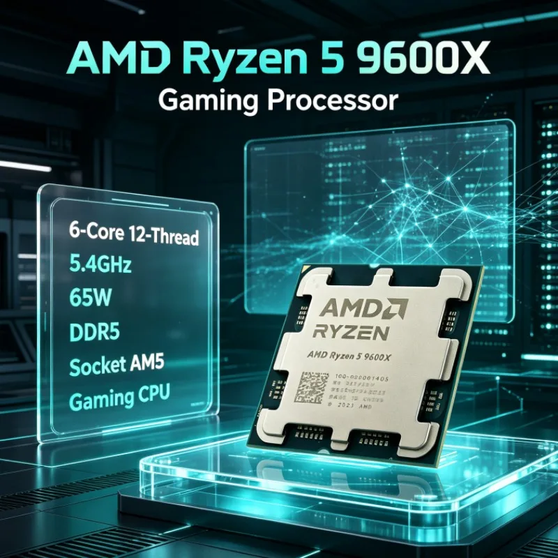 AMD Ryzen 5 9600X R5 9600X Desktop CPU 5.4GHz 6-Core 12-Thread 65W 4nm 32MB L3 Socket AM5 DDR5 Type-C