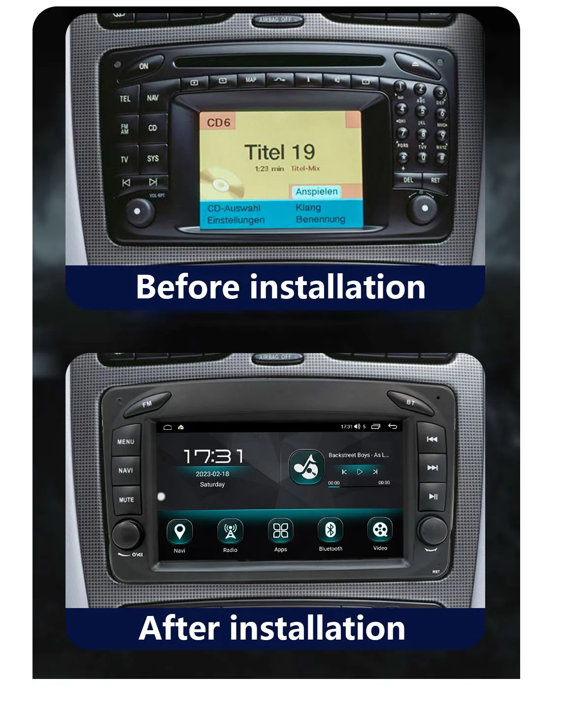 Android Car Player For Mercedes Benz G-Class CLK-Class W463 W203 W209 Viano Vito W639 Fit Exchange Update Refresh Replacement FM