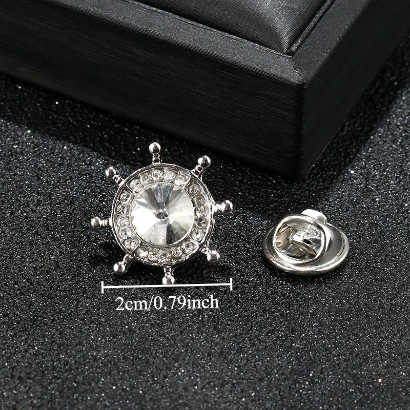 Rudder Collar Pin Brooch Sunflower Shirt Collar Button Pin Suit Hexagonal Star Brooch Collar Pin