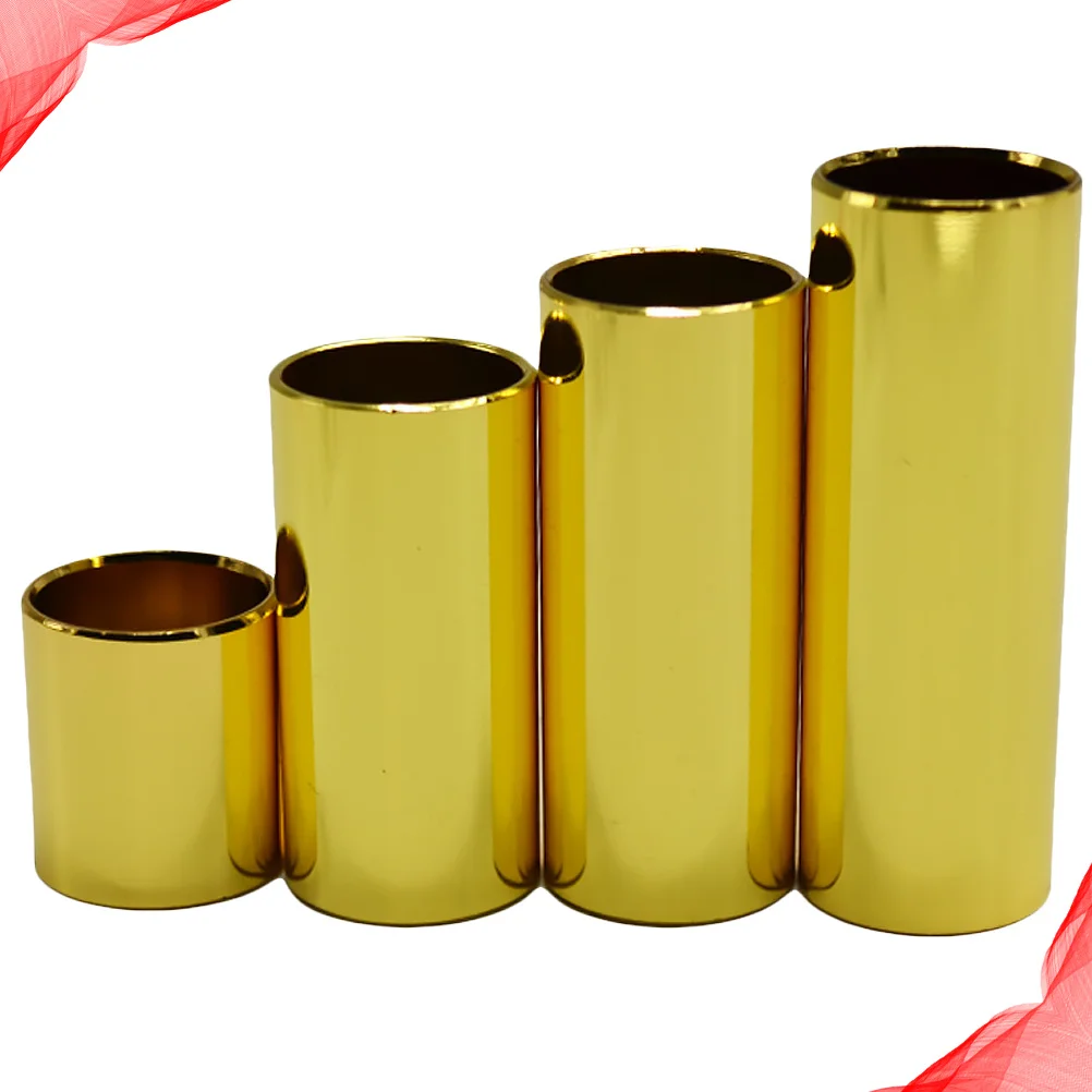 

4pcs Stainless Steel Finger Picks Slide Bar 7Cm 6Cm 5.1Cm 2.8Cm Lightweight Durable Guitar Accessories Glide Bar Finger Cover