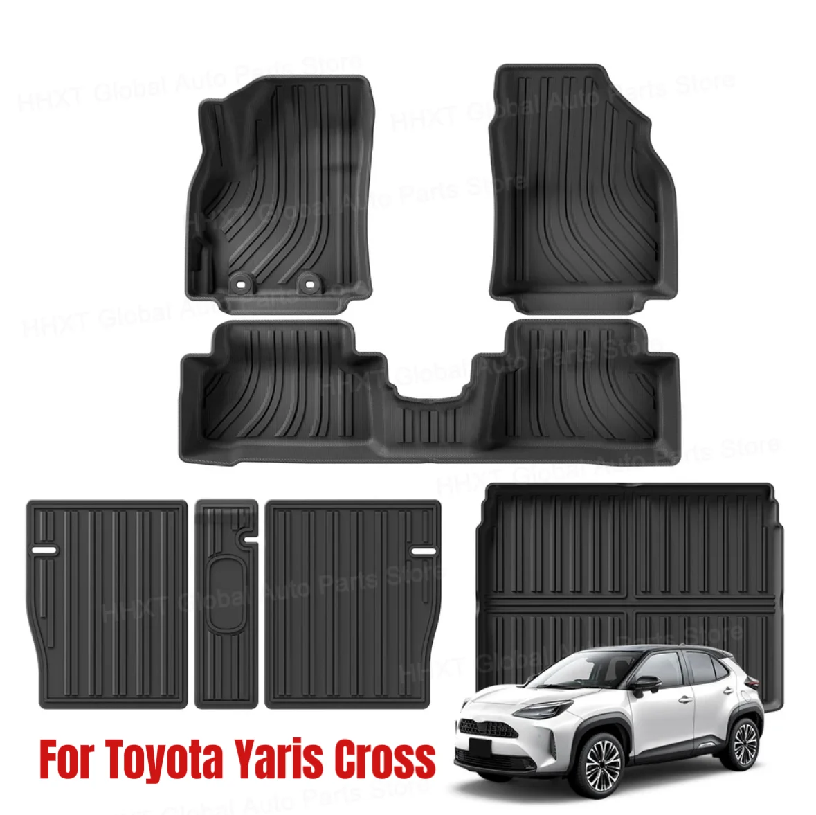 

Для Toyota Yaris Cross 2022 2023 2024 автомобильные коврики коврик для багажника ТПЭ 3D коврик для ног черный левый руль