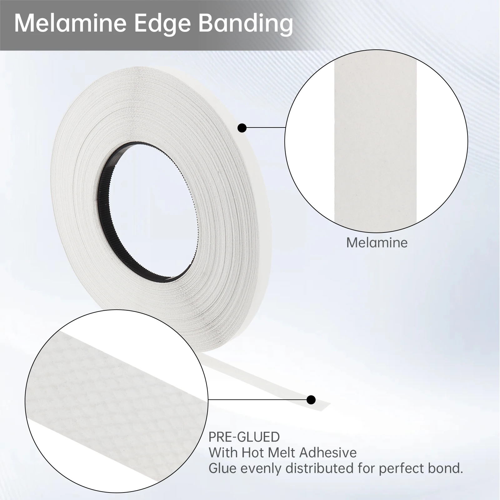 3/4 inch  White Melamine Edge Banding 100M Length Pre-glued Veneer Edging