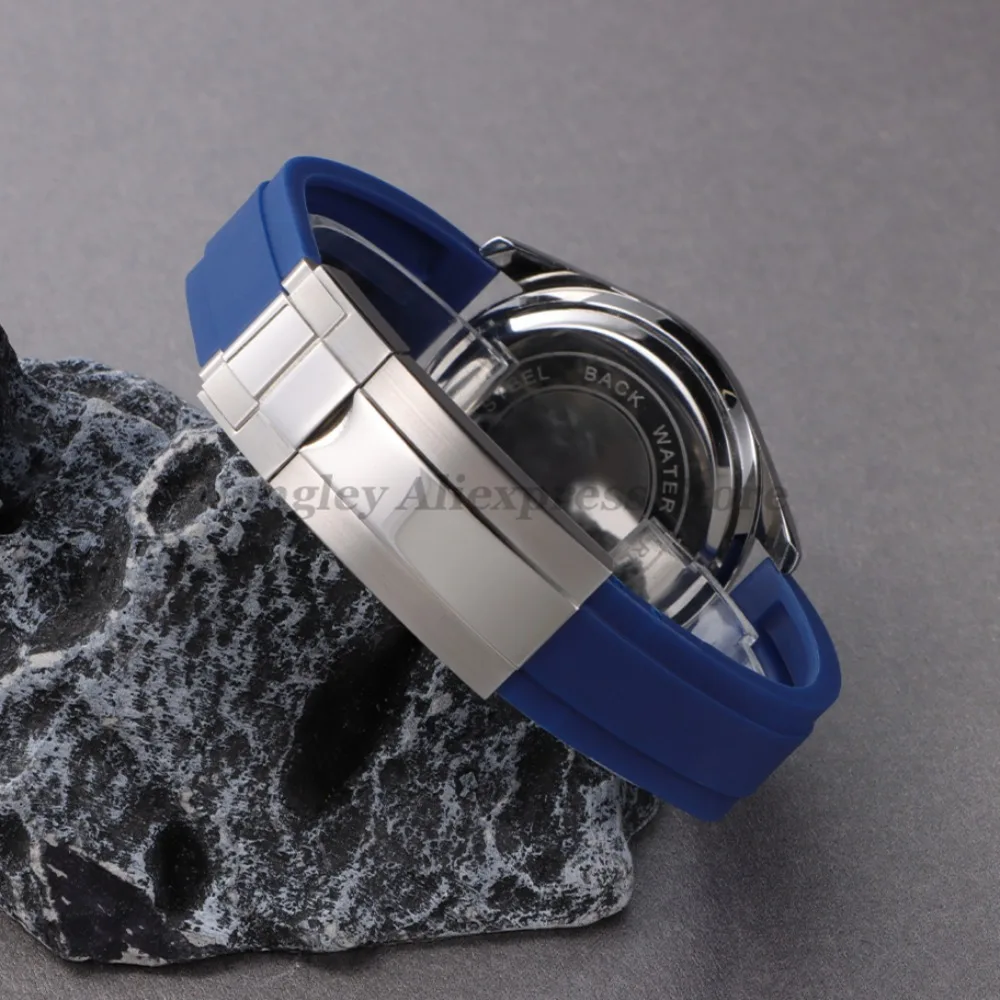 20 مللي متر حزام ساعة مطاطي ناعم ل رولكس GMT دايتونا الغواصة غواص سيليكون الفرقة استبدال المياه الخضراء شبح سوار MenBelt