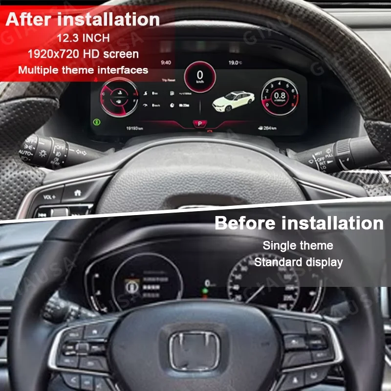 Digital Instrument Cluster For Honda Accord Tenth Generation 2018 2019 2020 2021 Speedometer HD screen CarPlay Plug&Play