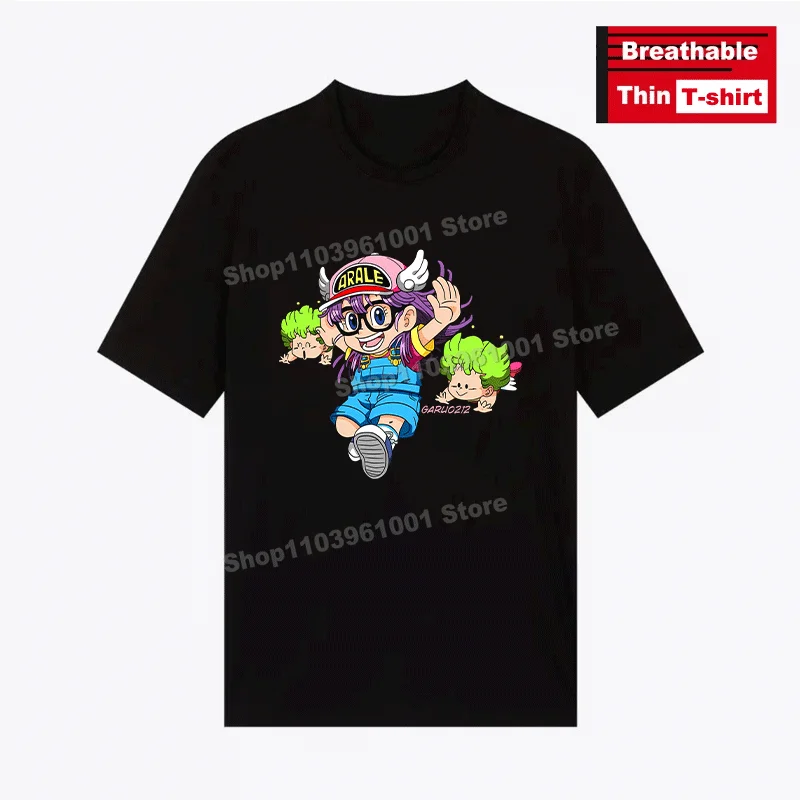 

Japanese Hot Animation Printing - Arale T Shirt y2k Harajuku Casual Men Women Short Sleeve Tees Black Breathable Thin T-shirts